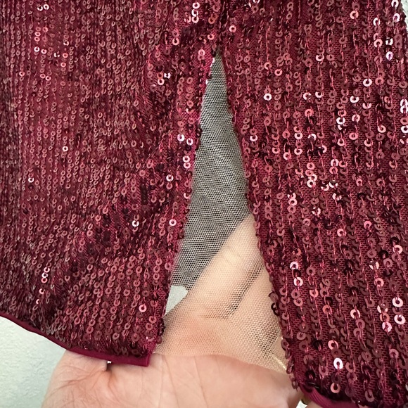 Revolve Sequin Burgundy Mini Dress - Picture 6 of 6